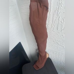 STEVE MADDEN- PULL ON MESH OVER-THE-KNEE BOOTS (Brown)